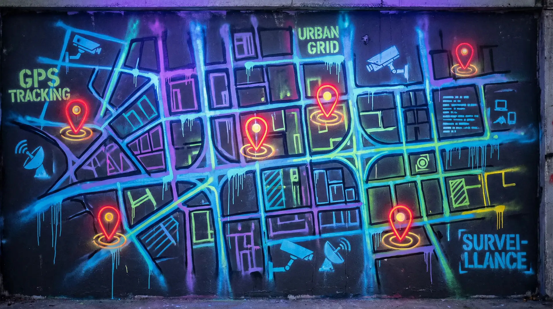 快播电影你懂得 狗仔追踪地图 - 城市涂鸦风格